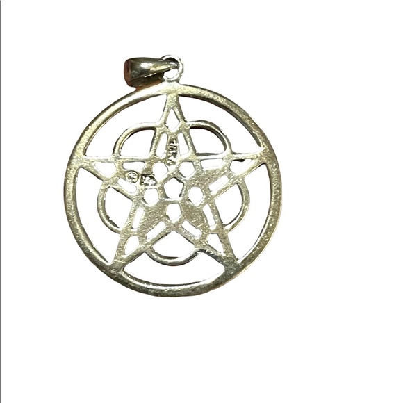Peter Stone Sterling silver 925 Ringed star Pentacle Pentagram necklace pendant - Picture 4 of 5